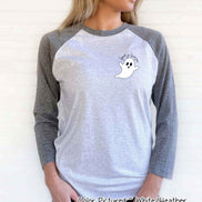 Spooky Season Pocket Print Halloween Raglan Tee