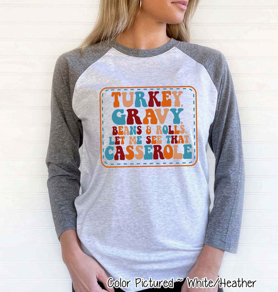 Thanksgiving Casserole Raglan Tee