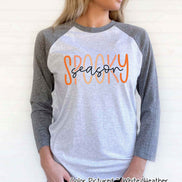Spooky Season Lettering Halloween Raglan Tee