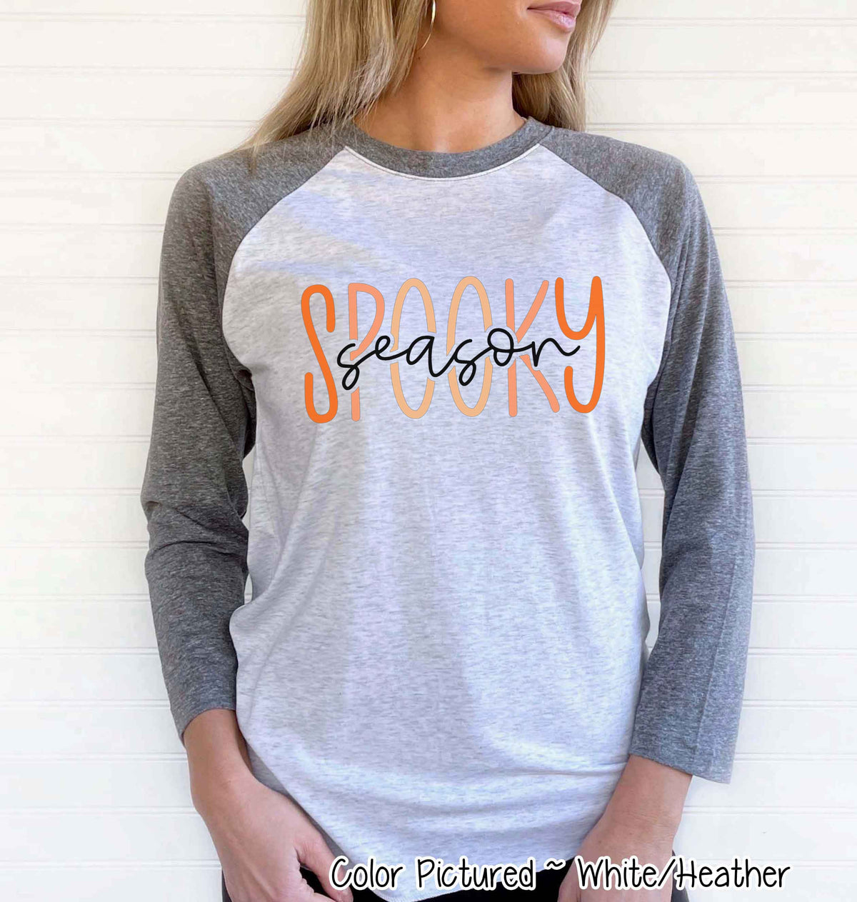 Spooky Season Lettering Halloween Raglan Tee