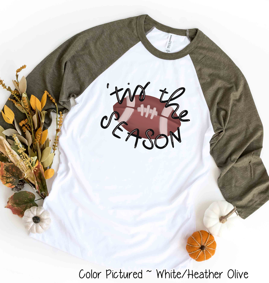Tis the Season Football Raglan Tee