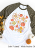 Retro Pumpkins & Daisys Scatter Fall Raglan Tee