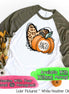 Leopard Heart and Fall Monogram Pumpkin Raglan Tee