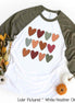 Watercolor Hearts Fall Raglan Tee
