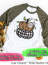 Leopard & Black Plaid Stacked Monogram Pumpkins Raglan Tee