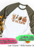 Monogram Tis The Season Latte Trumpet Football Fall Raglan Tee