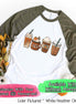Monogram Pumkin Spice Latte Coffee Fall Raglan Tee