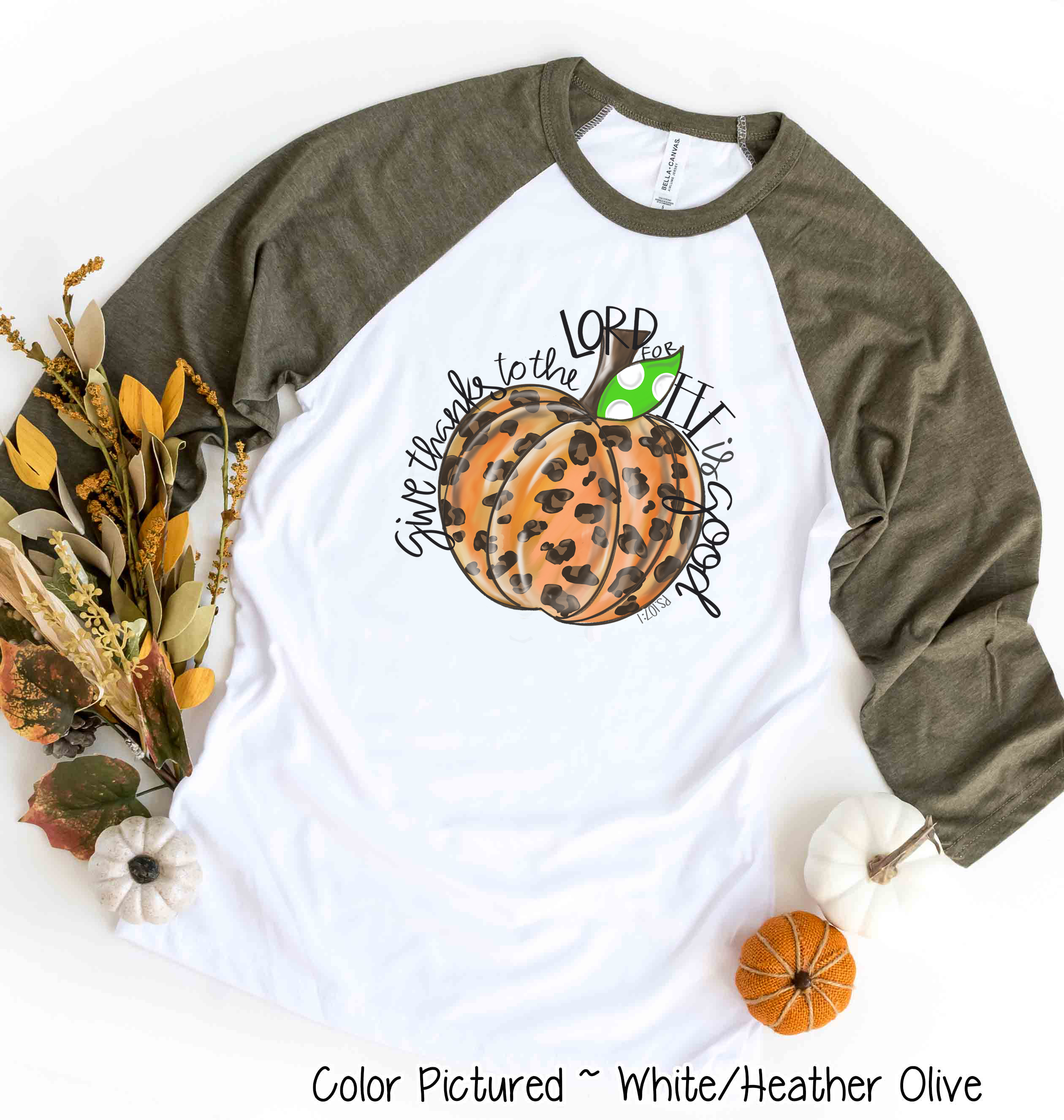 Give Thanks to the Lord Leopard Print Pumpkin Fall Shirt