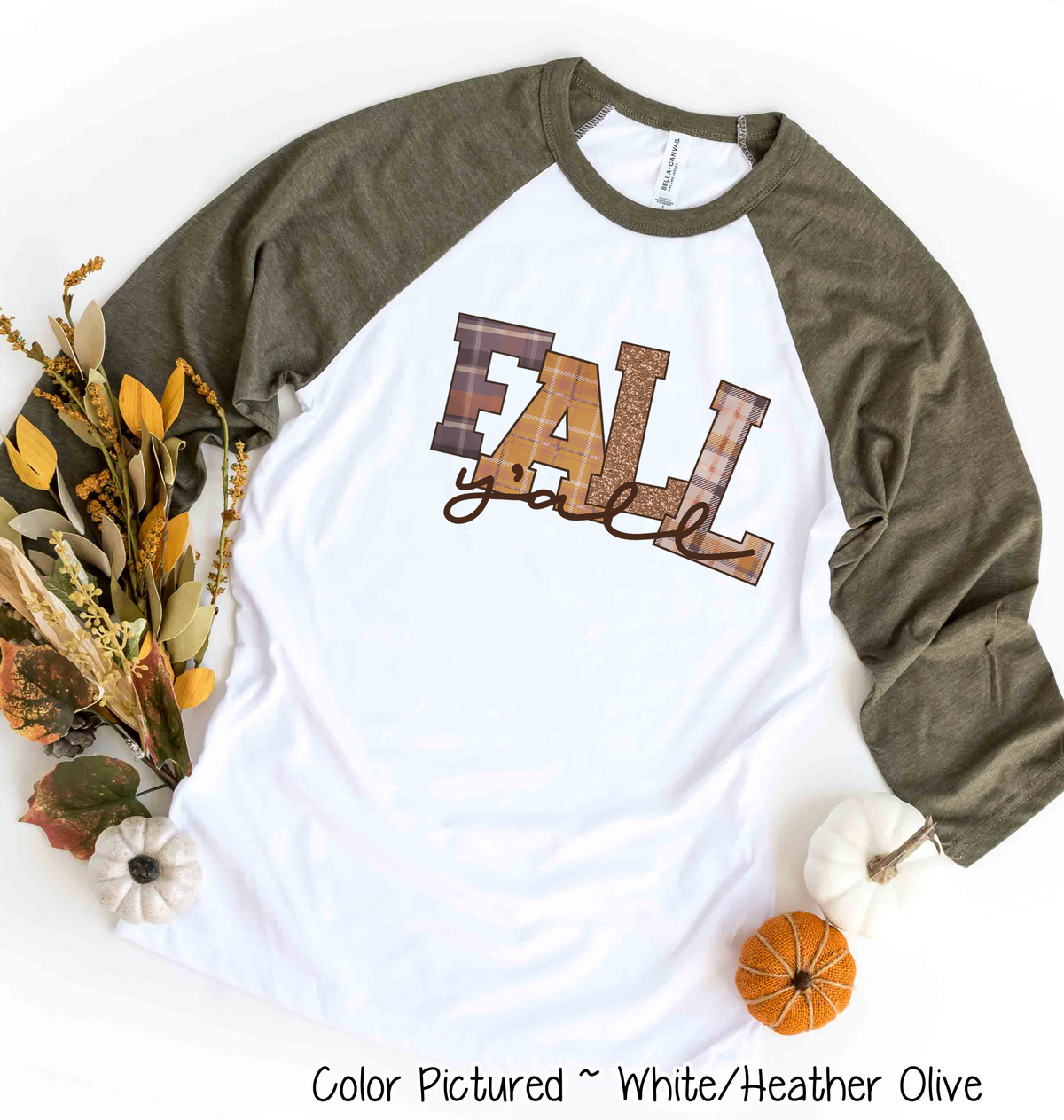 Plaid Fall Y'all Raglan Tee