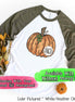 Orange Leopard Pumpkin Monogram Raglan Tee