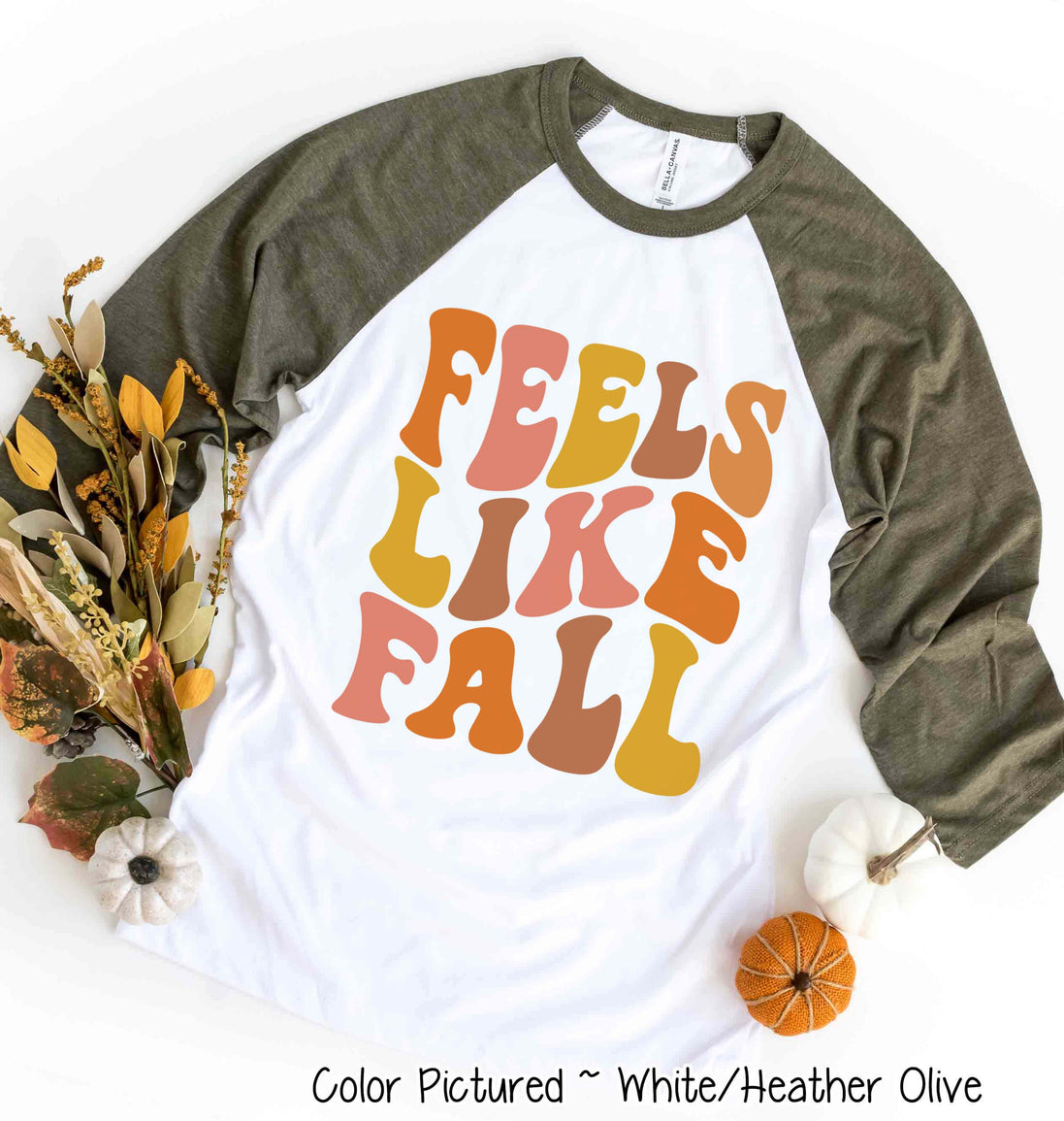 Retro Feels Like Fall Raglan Tee