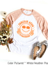 Retro Pumpkin Spice Smile Fall Raglan Tee