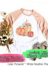 Monogram Watercolor Pumpkin Fall Raglan Tee