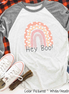 Halloween Rainbow Hey Boo! Raglan Shirt