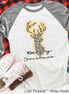 Leopard Print Reindeer Merry Christmas Raglan Tee