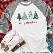 Minimalist Christmas Tree Raglan Tee
