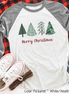 Minimalist Christmas Tree Raglan Tee