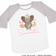 Personalized Girl Turkey Raglan Tee