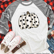 White Polka Dot Pumpkin Raglan Shirt