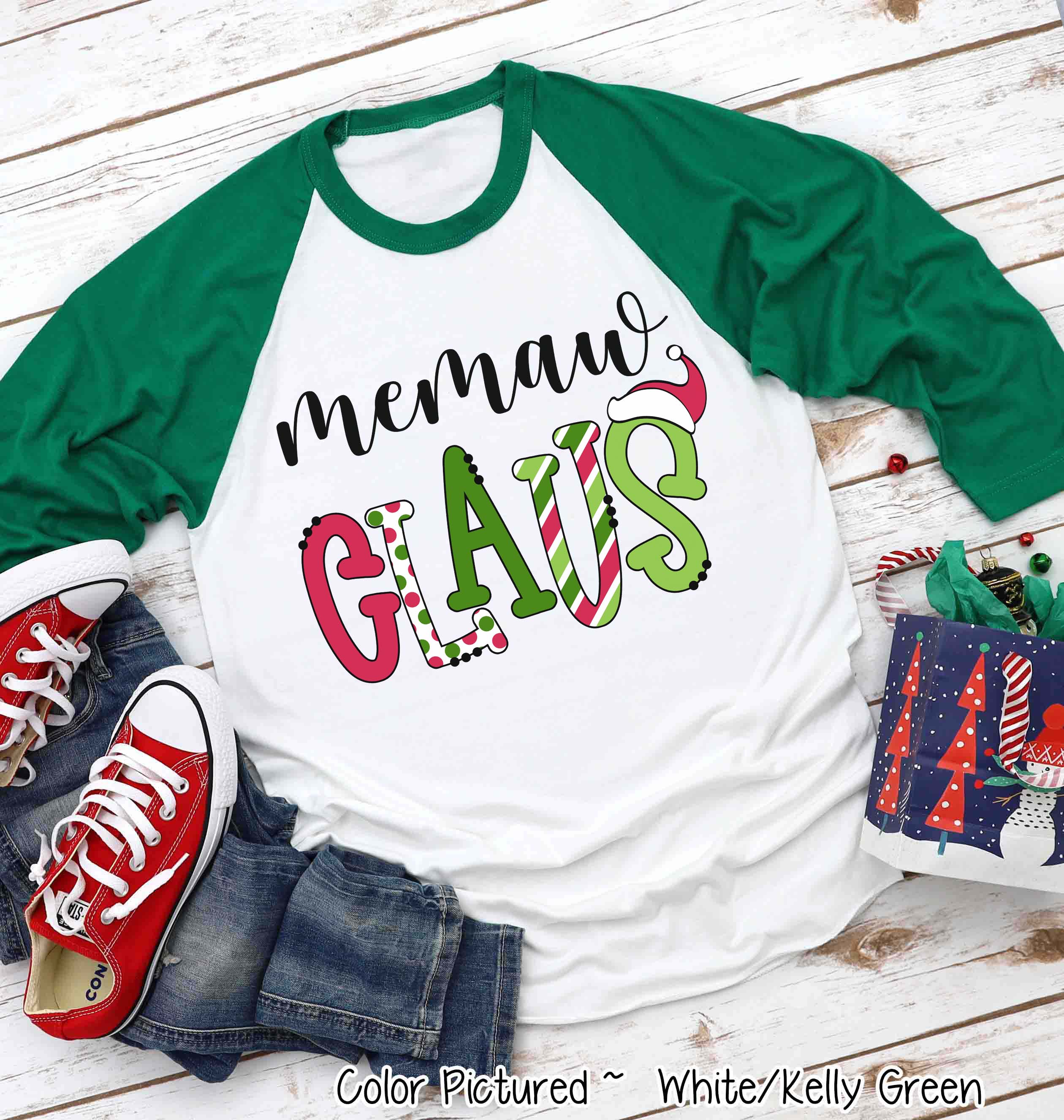 Personalized Family Matching Group Clause Christmas Raglan Tee