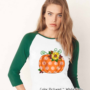 Polka Dot Pumpkin Fall Raglan Tee