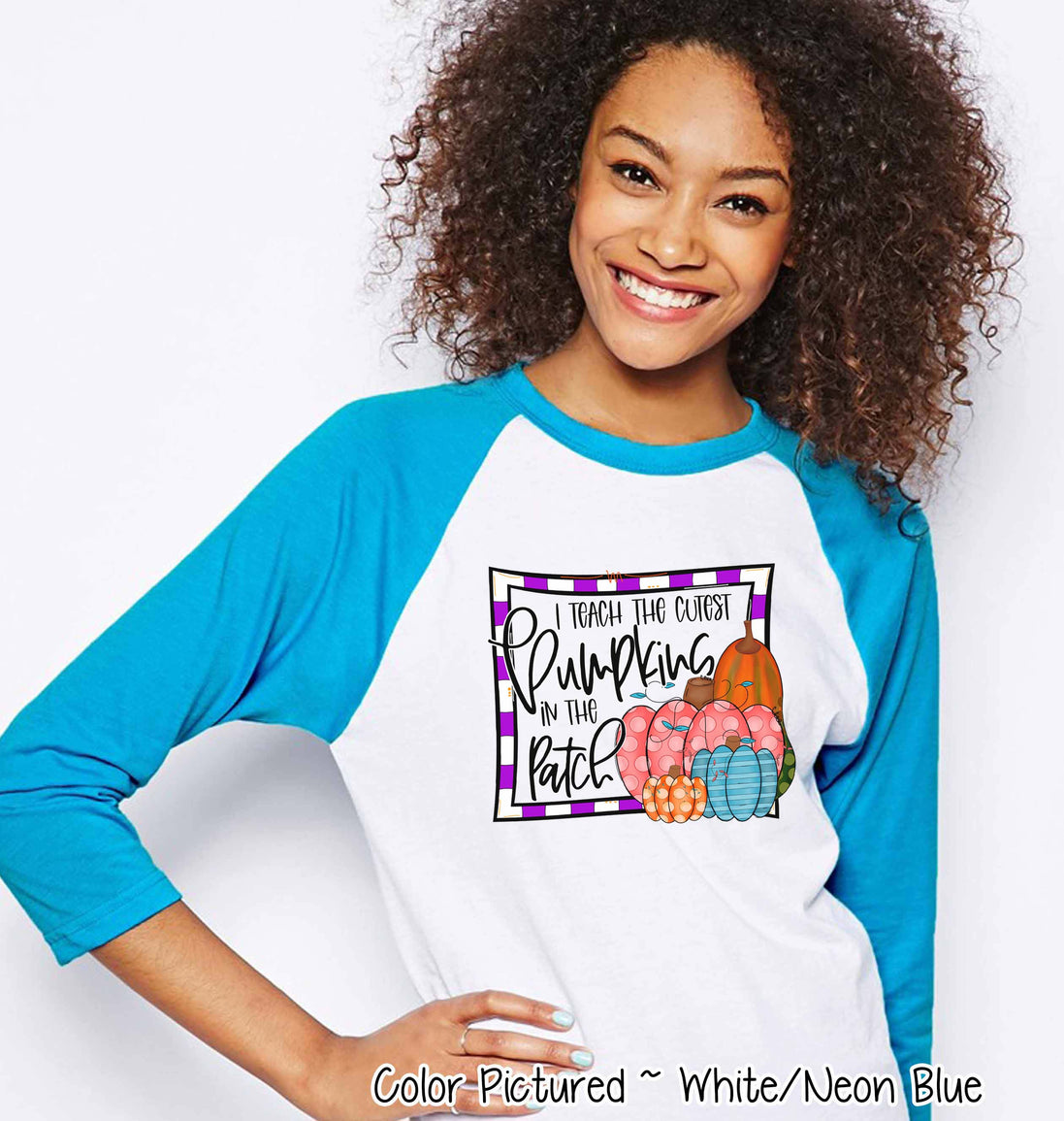 I Teach the Cutest Pumpkins Fall Raglan Tee