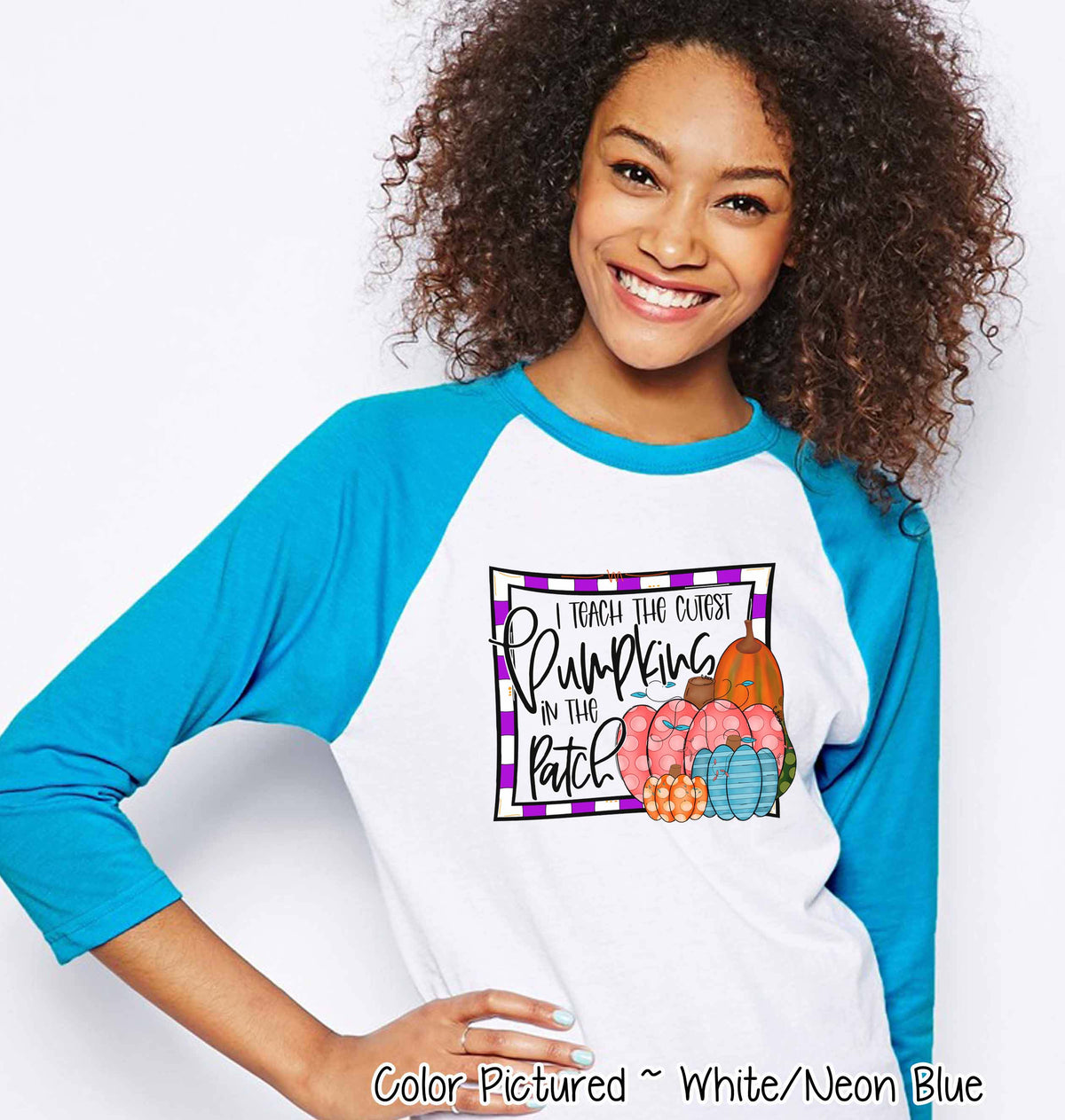 I Teach the Cutest Pumpkins Fall Raglan Tee