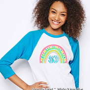 Monogram Easter Rainbow Raglan Tee