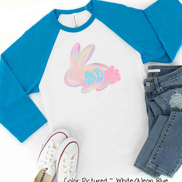 Monogram Watercolor Bunny Easter Raglan Tee