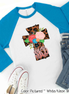 Monogram Leopard Print Cross Raglan Tee