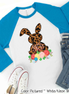 Monogram Leopard Print Easter Bunny Raglan Tee