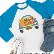 Vintage Truck full of Pumpkins Fall Raglan Tee