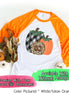 Monogram Plaid Leopard Pumpkin Trio Fall Raglan Tee