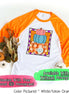 Monogram Colorful Pumpkin Stack Fall Raglan Tee