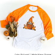 Monogram Gnome Pumpkin Spice Coffee Fall Raglan Tee