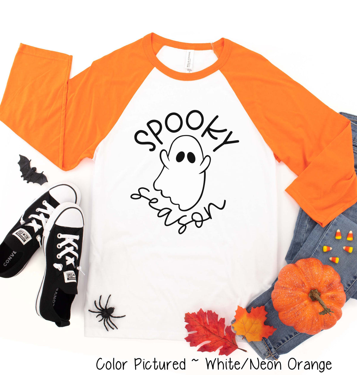 Spooky Season Ghost Halloween Raglan Tee