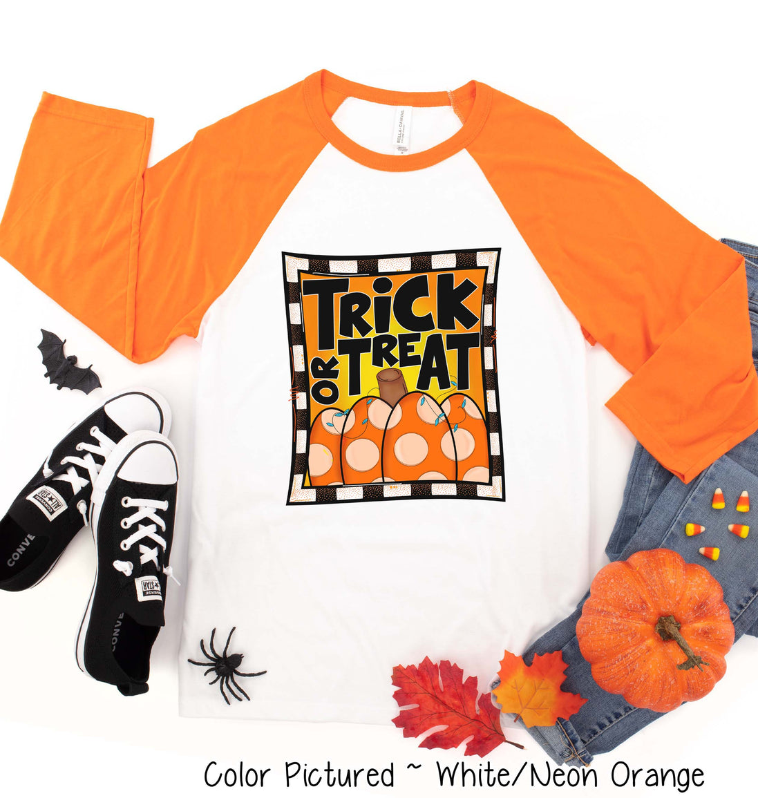 Trick or Treat Halloween Raglan Tee