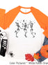Dancing Skelatons Halloween Raglan Tee