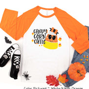 Candy Corn Cutie Halloween Raglan Tee
