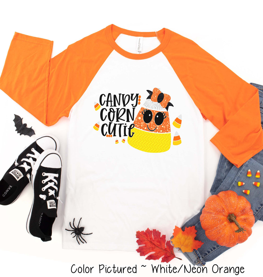 Candy Corn Cutie Halloween Raglan Tee