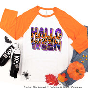 Swirl Leopard Halloween Raglan Tee