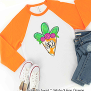 Monogram Easter Carrot Raglan Tee