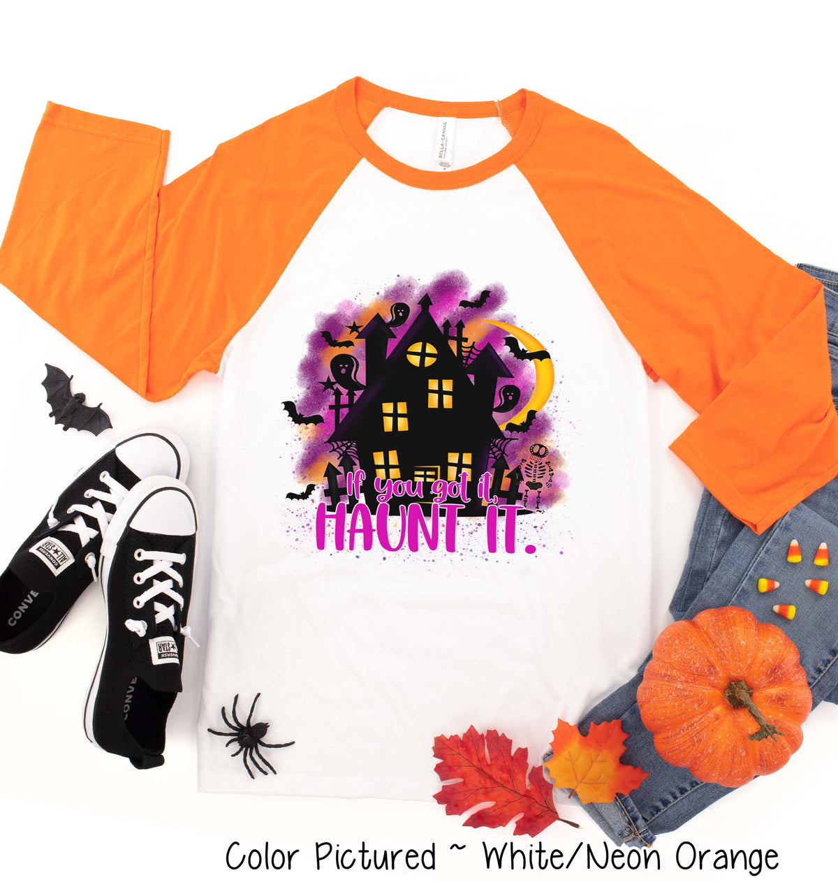 Haunt It Halloween Raglan Tee