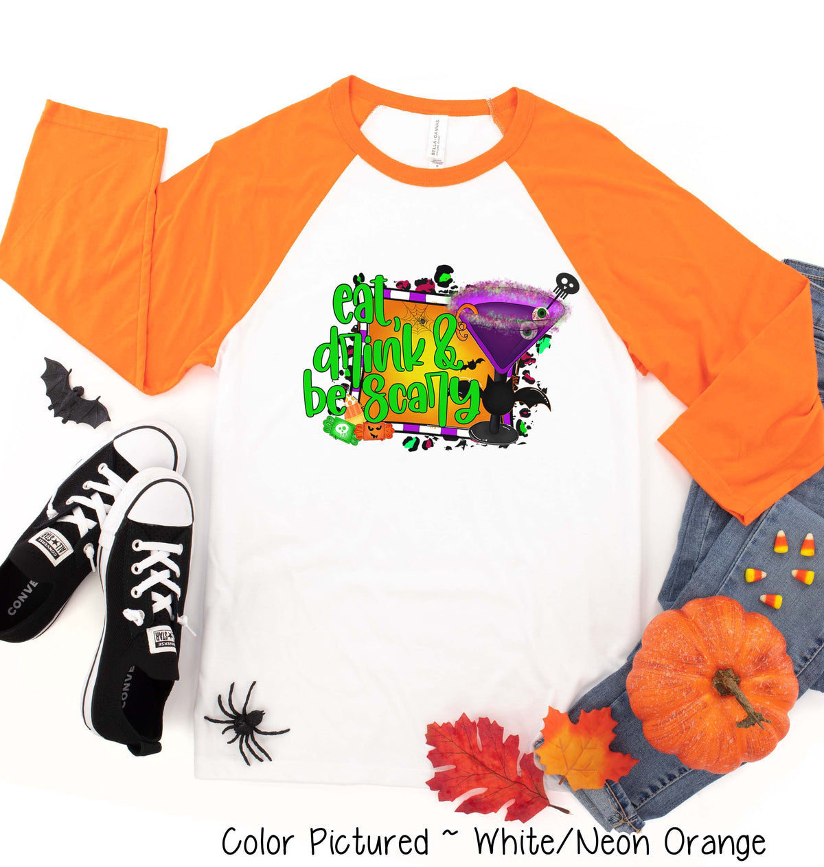 Eat Drink & Be Scary Halloween Raglan Tee