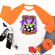 Double Trouble Witch Halloween Raglan Tee