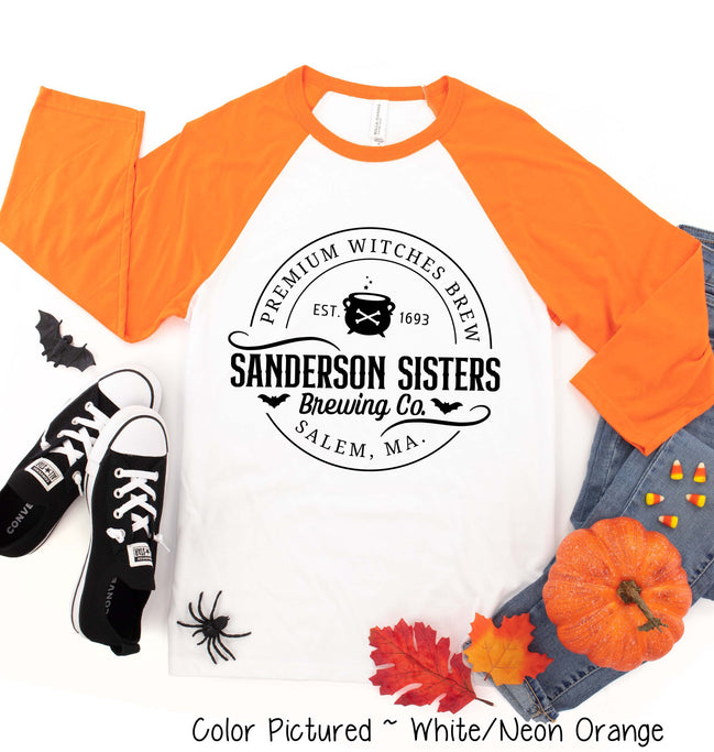Sanderson Sisters Brewing Co Halloween Raglan Tee