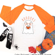 Booooooks Boy Ghost Halloween Raglan Tee