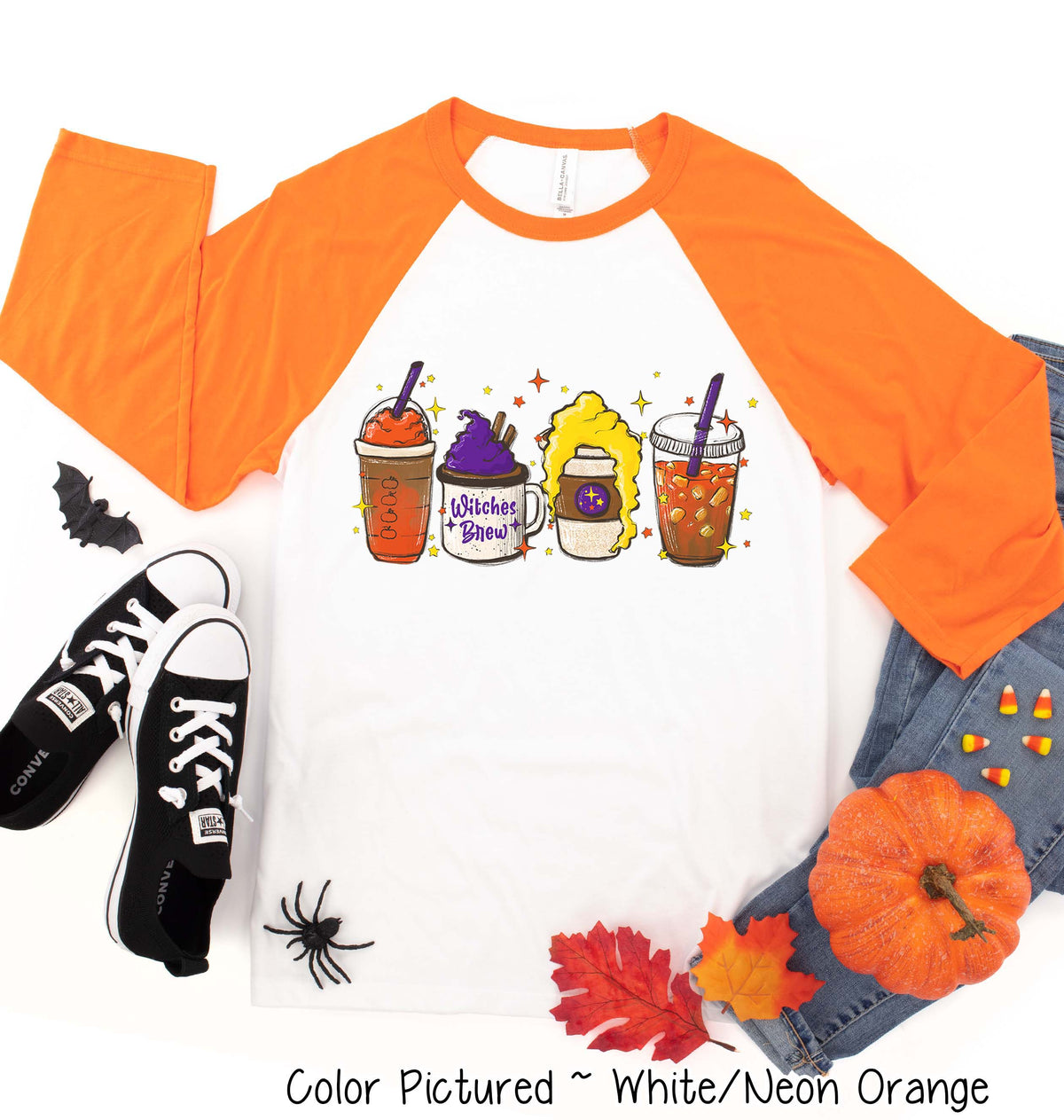 Hocus Pocus Witches Brew Coffee Halloween Raglan Tee