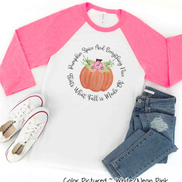 Pumpkin Spice & Everything Nice Floral Pumpkin Raglan Tee