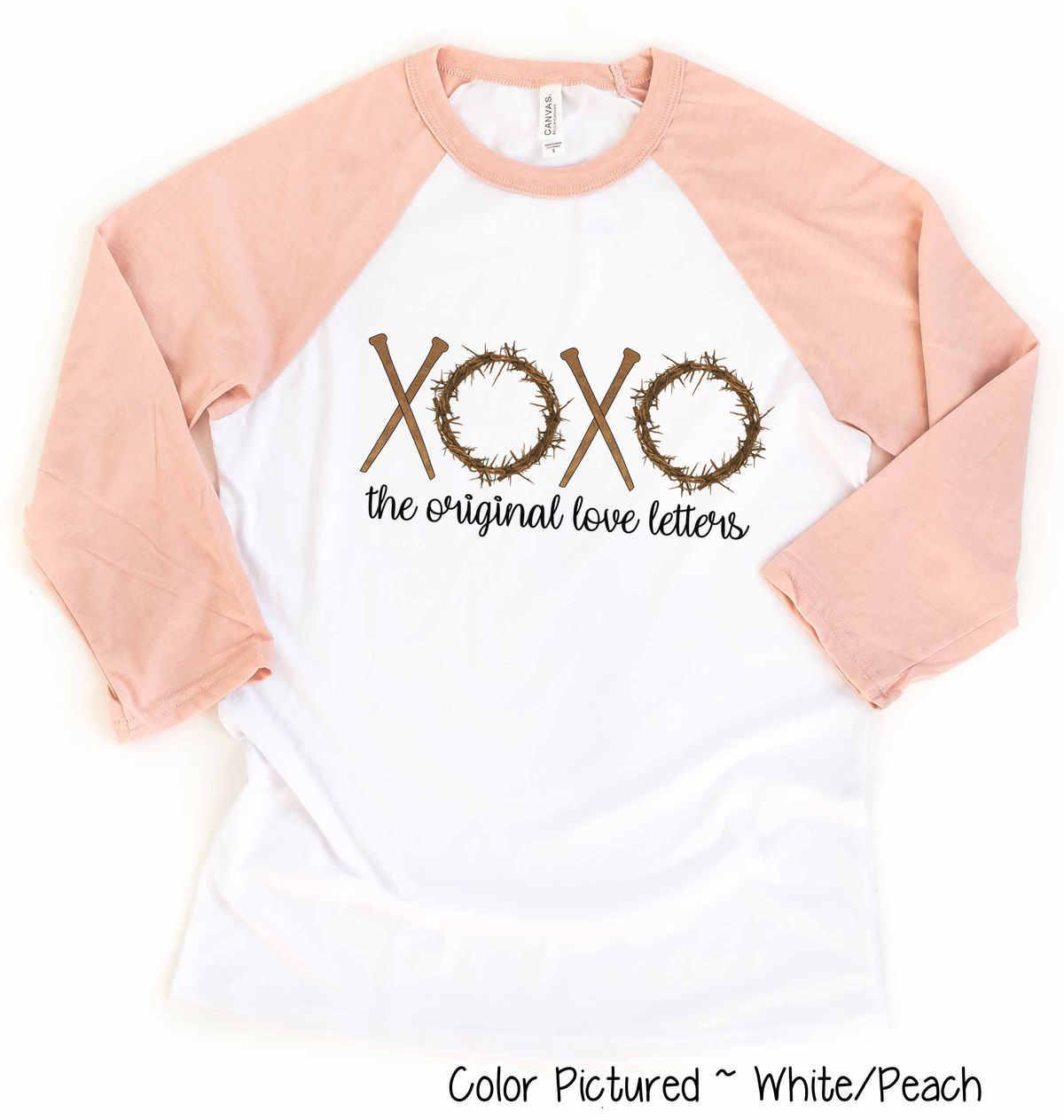The Original Love Letters XOXO Christian Easter Raglan Tee